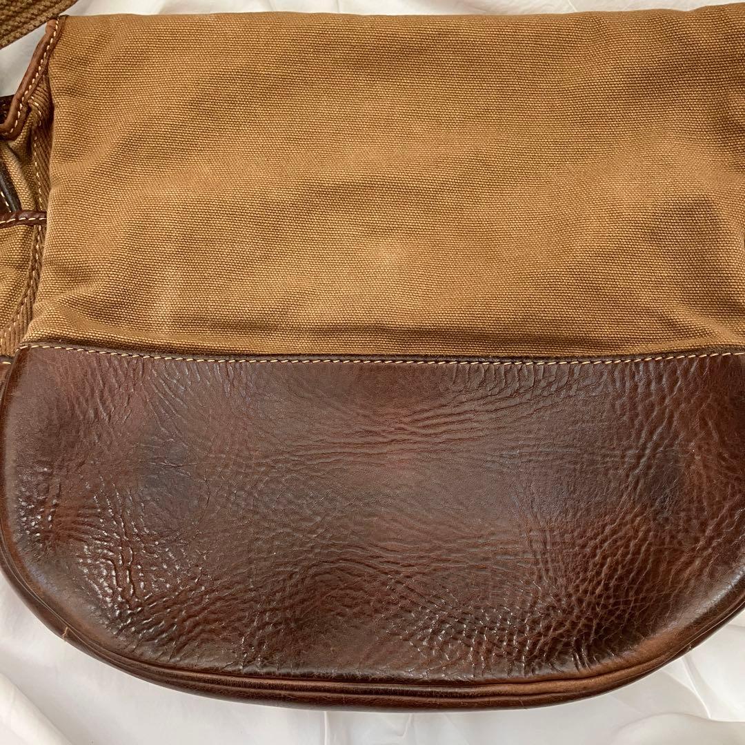 希少　ラルフローレン　メッセンジャーバッグ　ショルダーバック　キャンバス　レザー