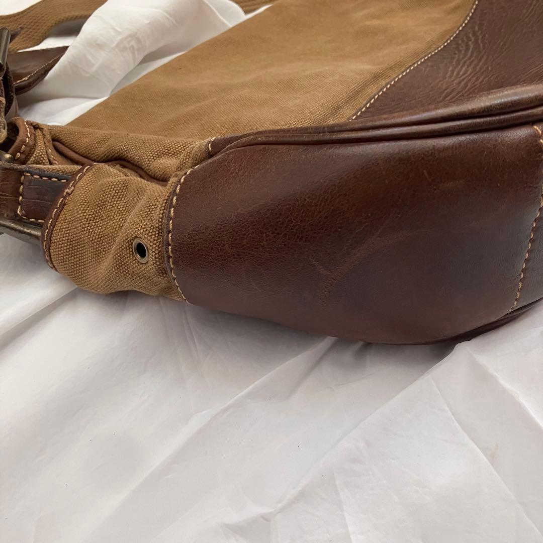 希少　ラルフローレン　メッセンジャーバッグ　ショルダーバック　キャンバス　レザー