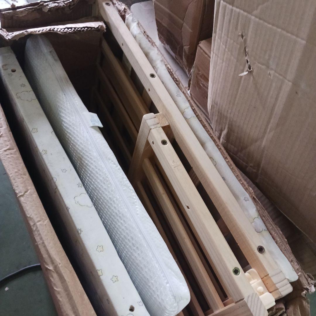 KS3　ZOOBLY　ベビーベッド木製新生児　7点セット付き　ベビーベッド　Y