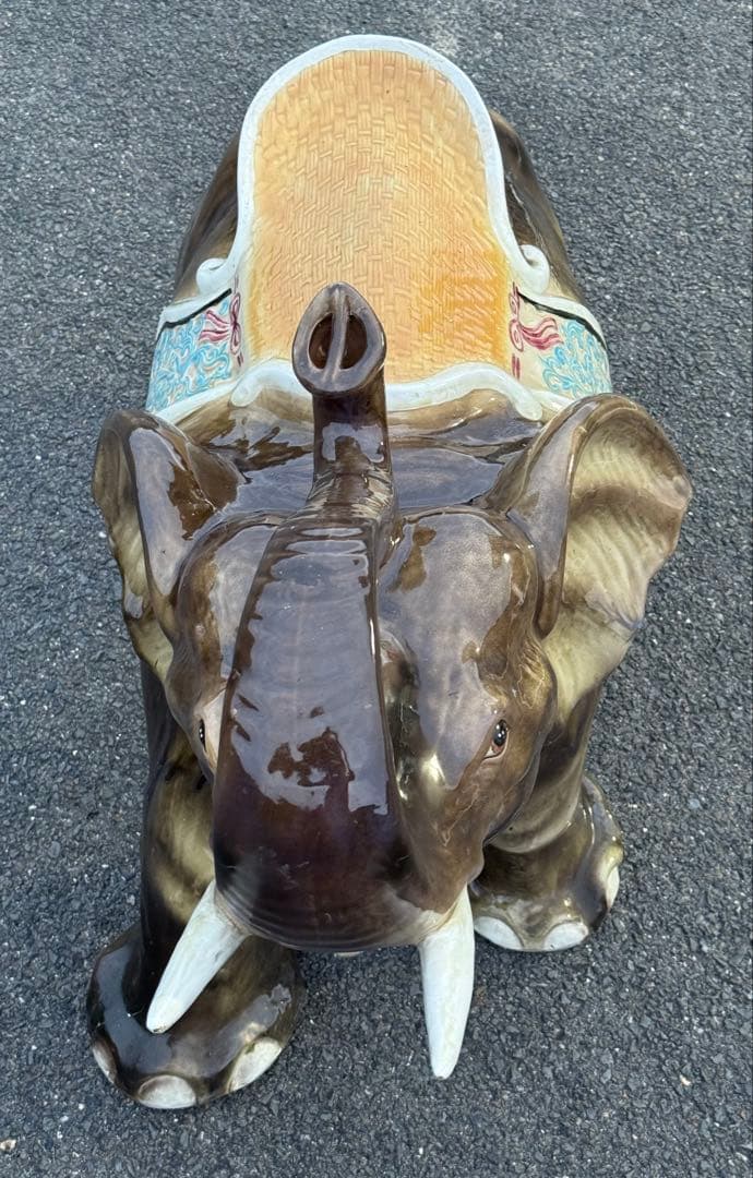 引き取り3千引き 大型♪ 乗れるサイズ ベンチ 象 ゾウ 置物