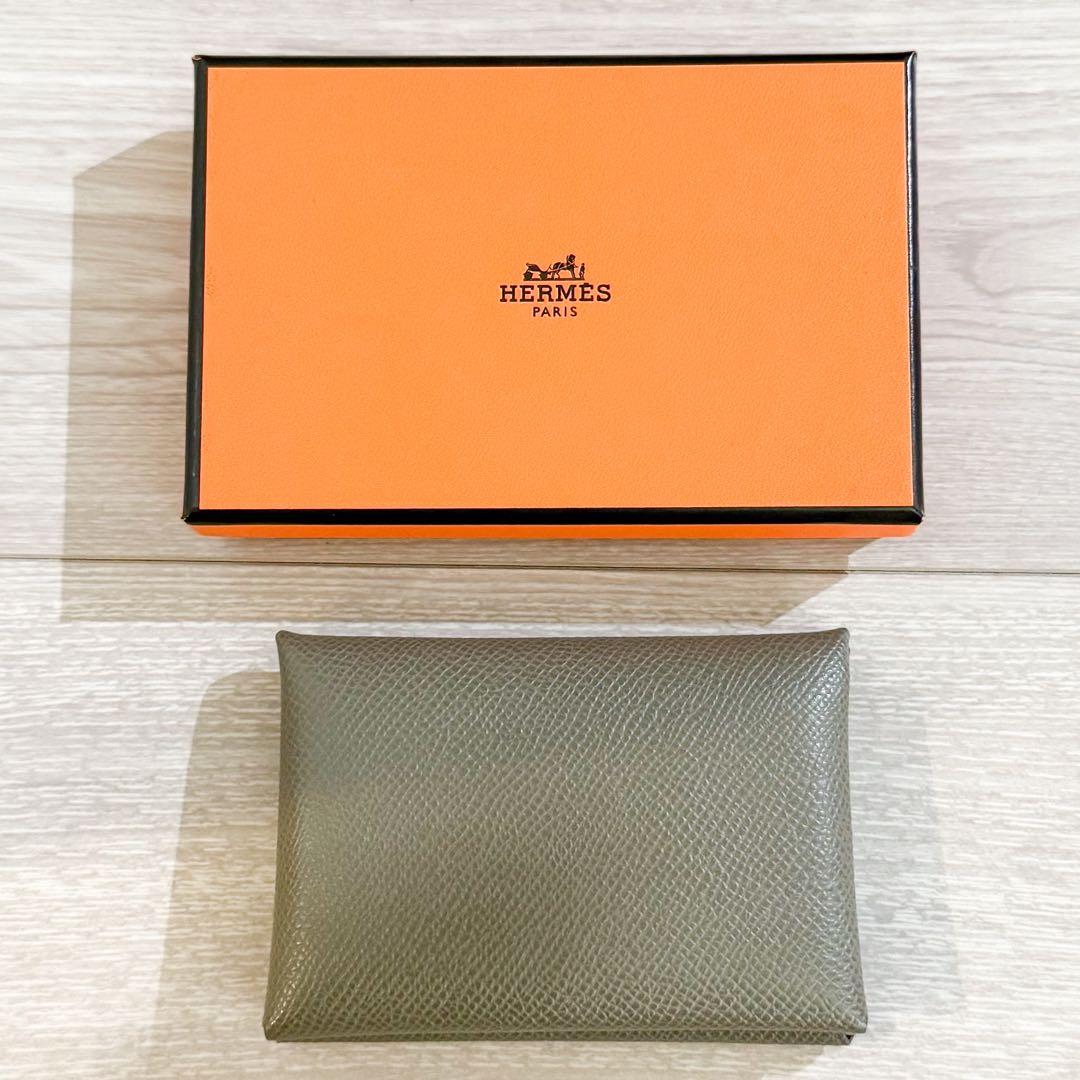 美品✨エルメス カルヴィ デュオ カードケース 名刺入れ エトゥープ