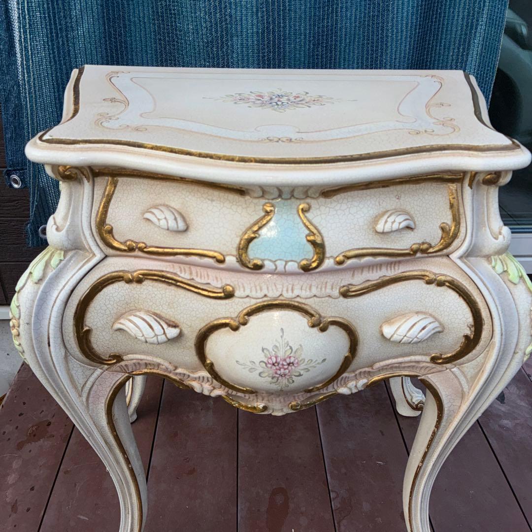 【中古品】RIO FURNITURE　ロココ調コンソールテーブル 引出し2段式