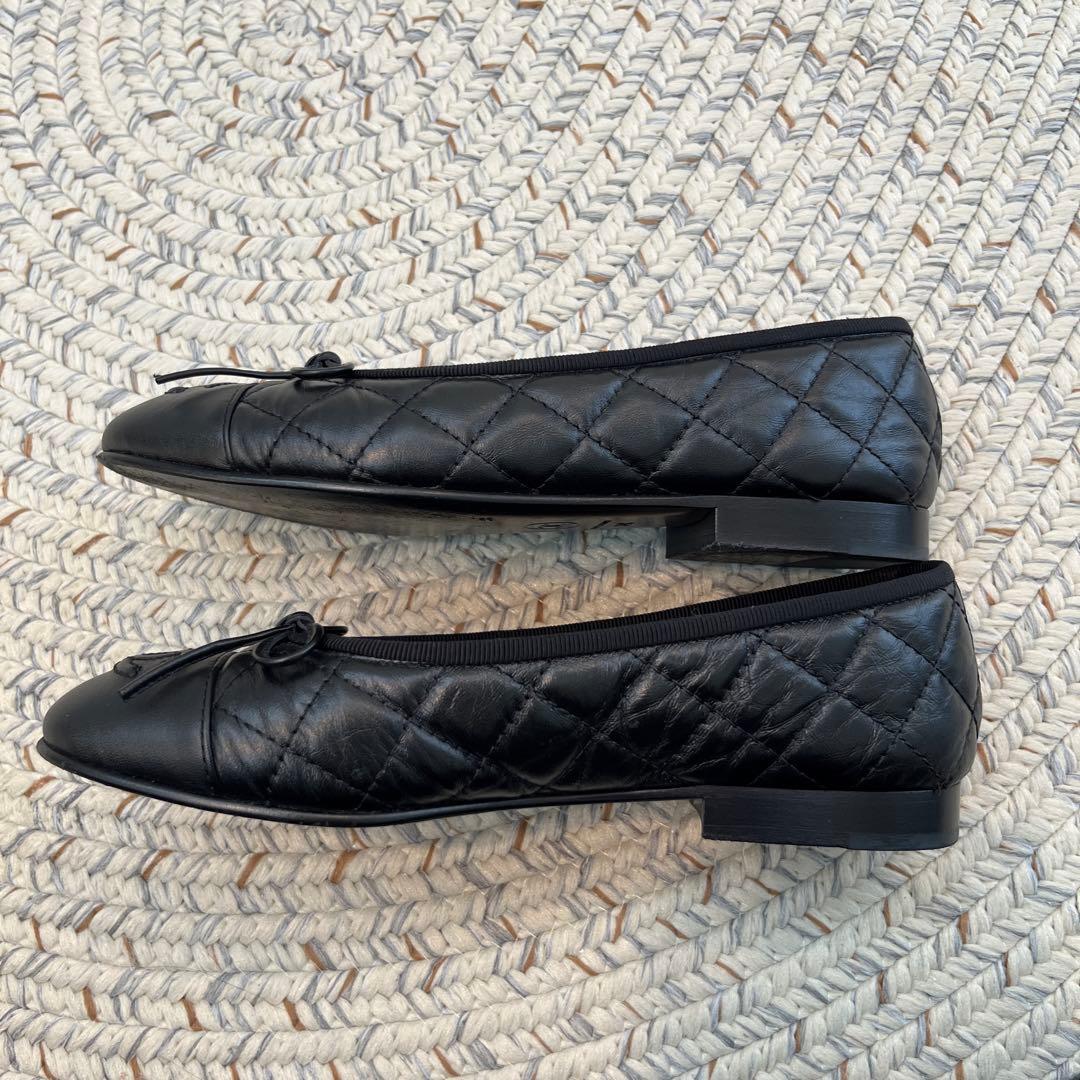 CHANEL ブラック バレエシューズ　34