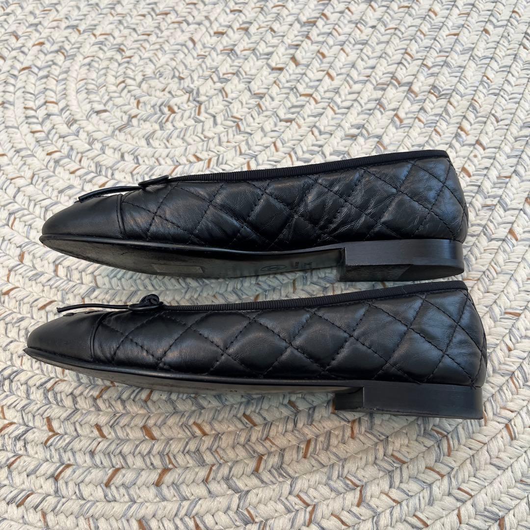 CHANEL ブラック バレエシューズ　34