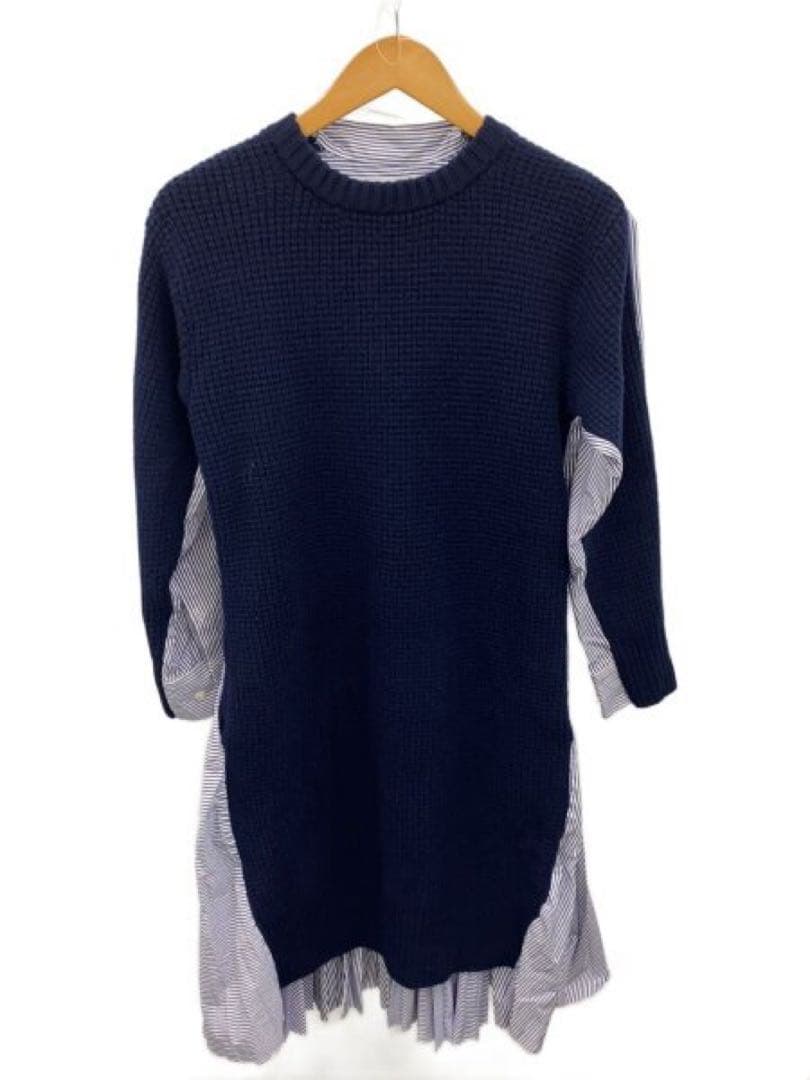sacai バックプリーツドッキングニットワンピース