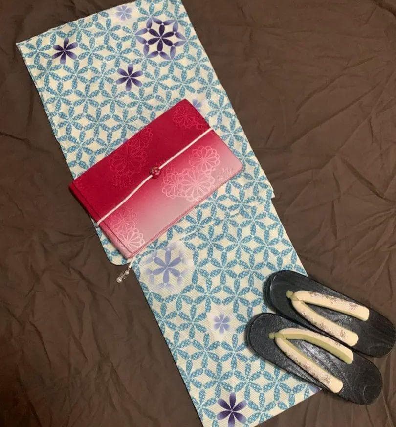 ◆最高級【綿絽浴衣】古典雪繋ぎの涼し水青蒼ゆかた◆着物としても着用可◆新品未使用