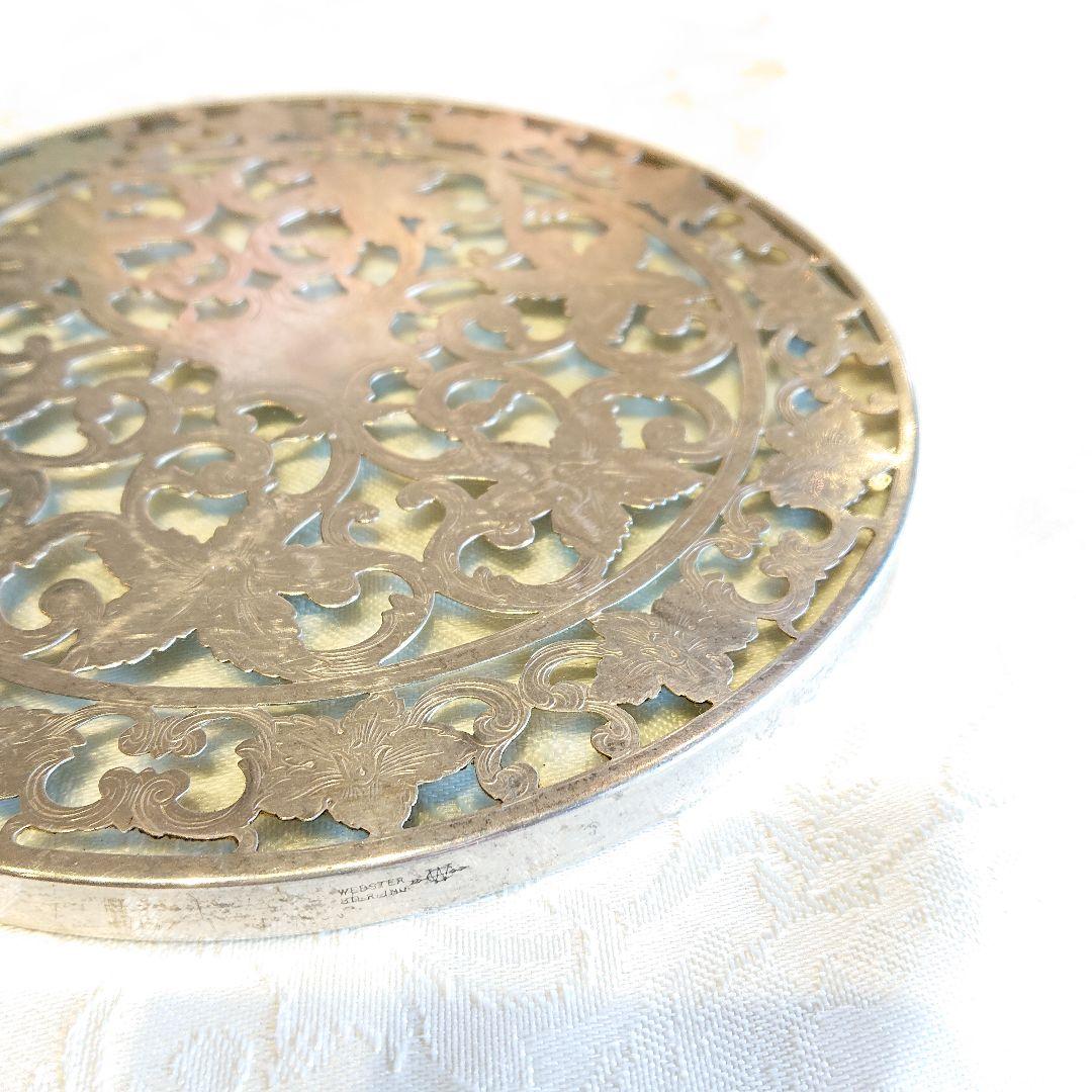 スターリングシルバー ポットスタンド　トリベット　 鍋敷 米国製 銀製　350g