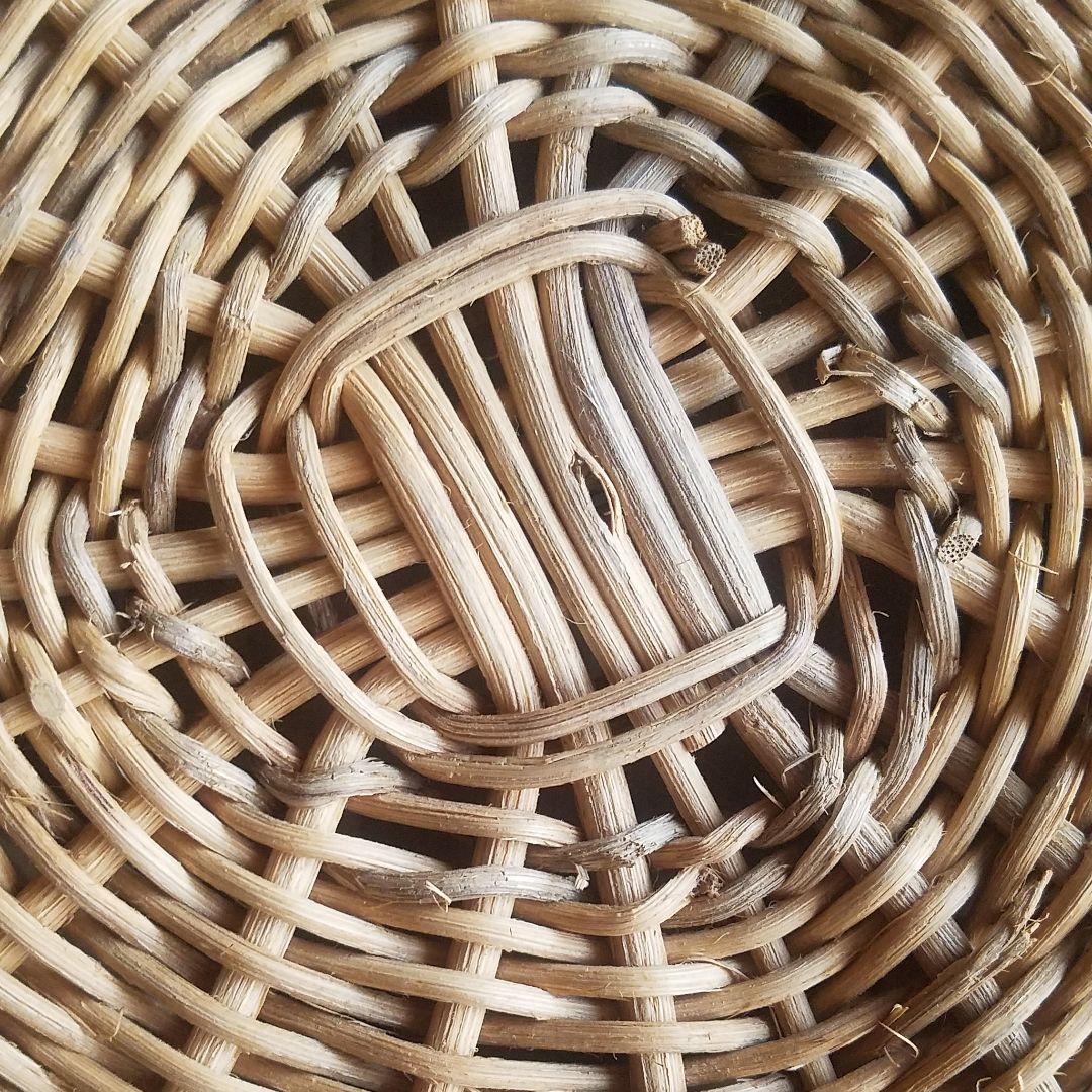丸型藤製バスケット　かご　籠　カゴ　観葉植物　インテリア　アジアン　エスニック