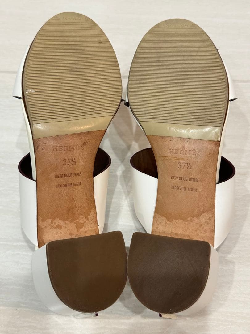 HERMES エルメス　サンダル　ミュール　ホワイト