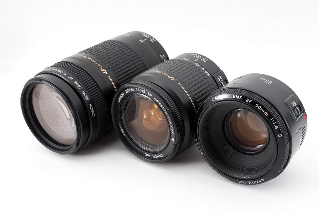 一眼レフカメラ　canon kiss x 10i標準&望遠&単焦点レンズセット