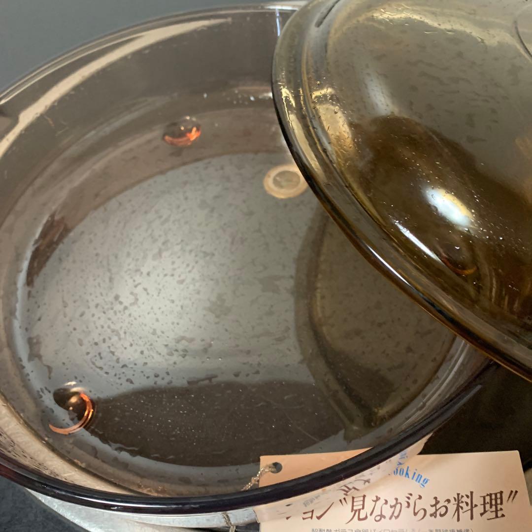 【中古】VISION ブラウン 両手鍋 取扱説明書付き18-420