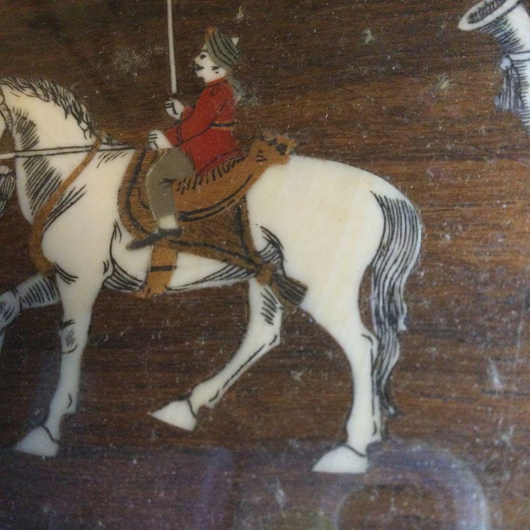 紫檀、唐木、インド製、大名行列のパネル