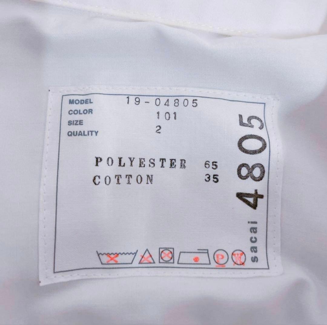 9DM17 sacai サカイ 長袖シャツ プリーツ 19-04805 ホワイト