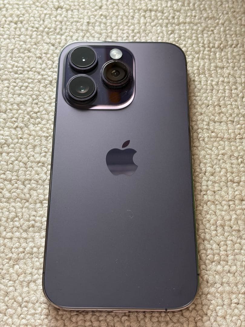 【美品】保護フィルムおまけ付き iPhone 14 Proディープパープル箱あり