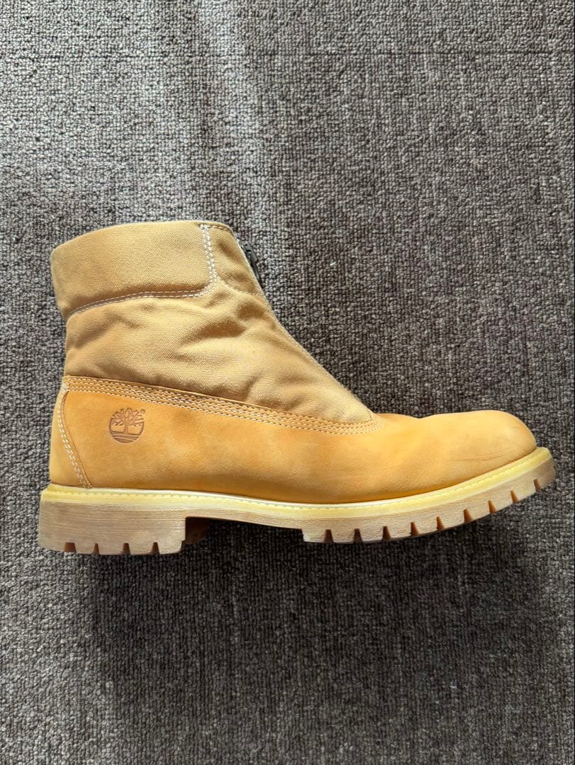 Timberland × woolrich ジップアップイエローブーツ