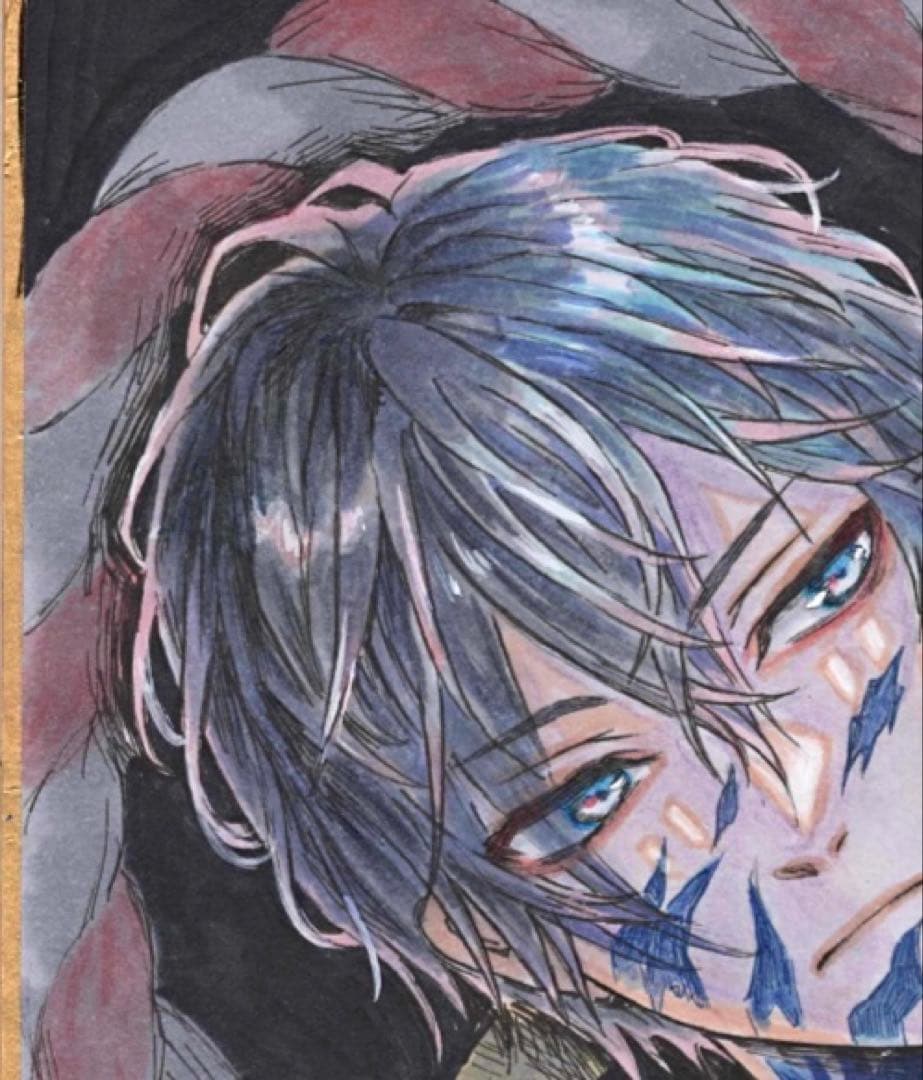 m*a様 中色紙 手描き イラスト オリジナル アナログ 色紙 男の子