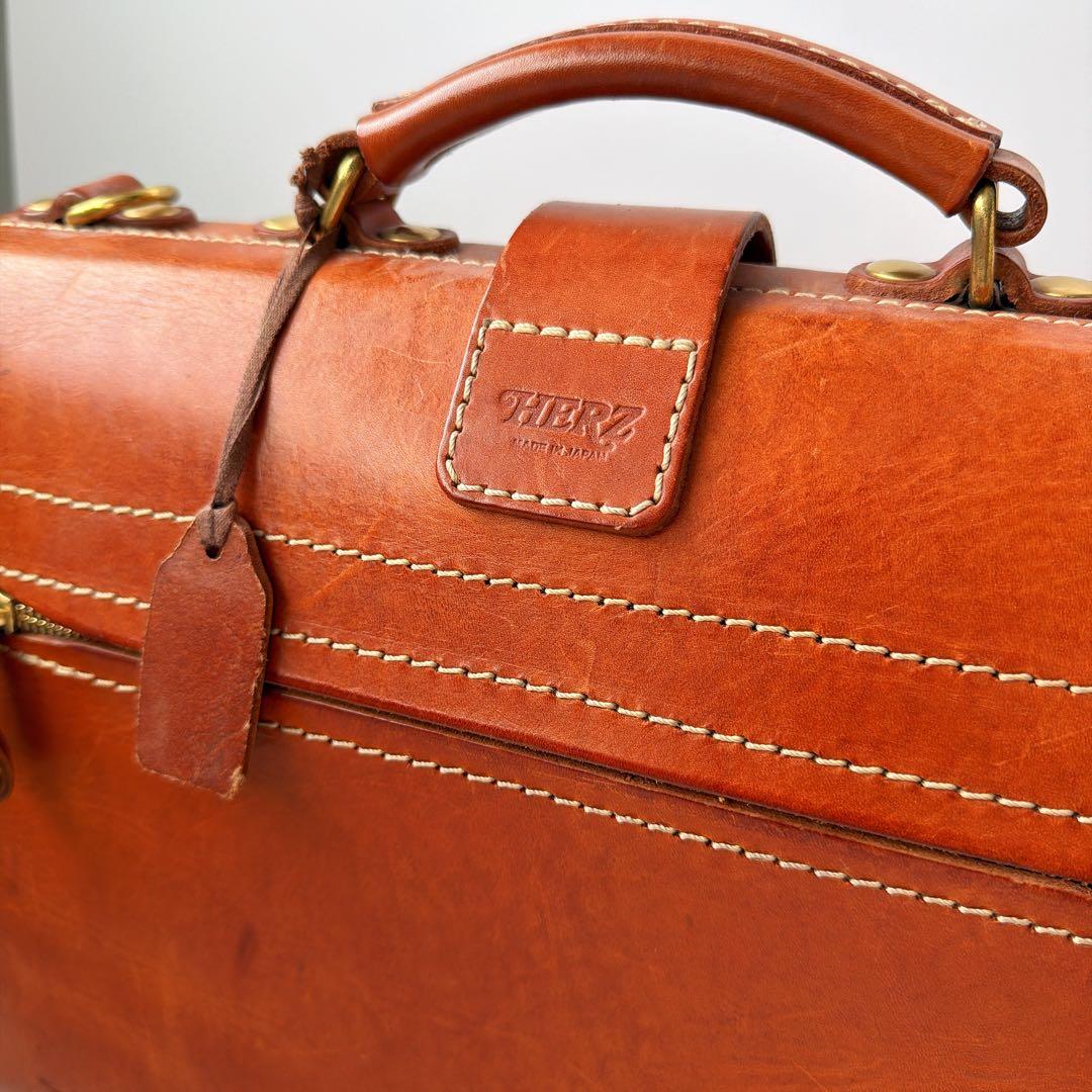 HERZ ソフトダレスバッグ ビジネスバッグ キャメル ブラウン