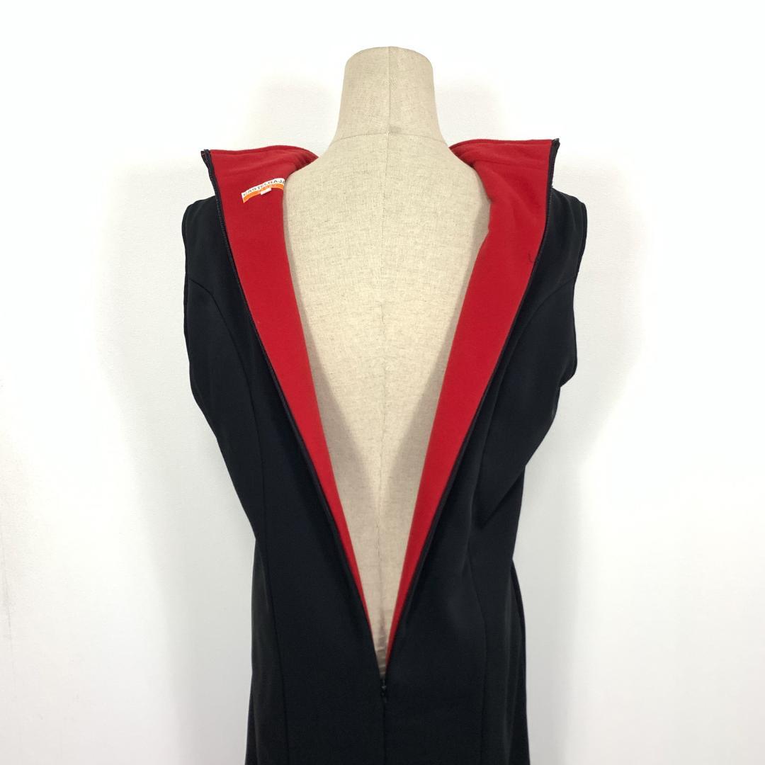 LA9483 カステルバジャック ノースリーブワンピース 黒 裏フリース 2