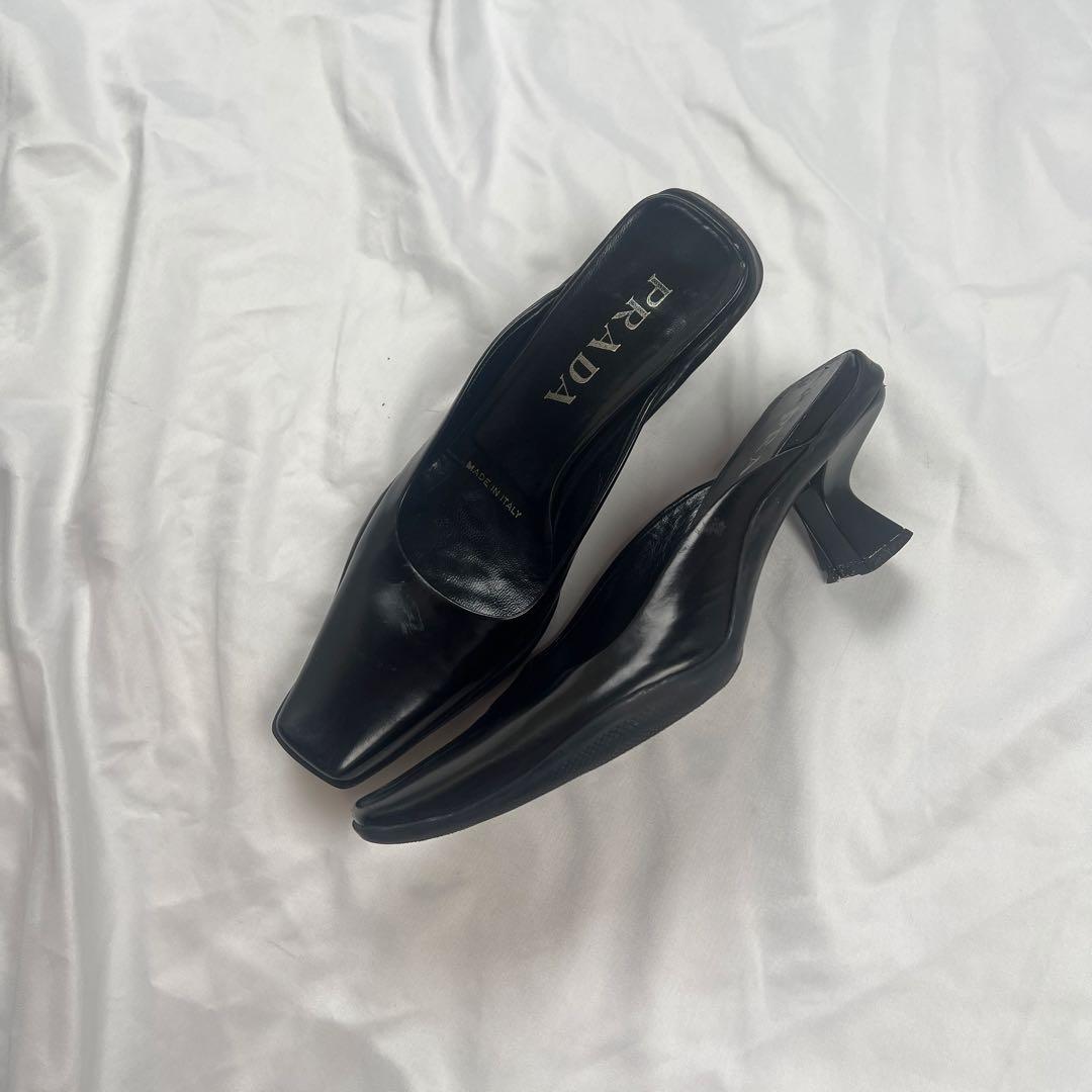 靴 Arcive PRADA leather mules black