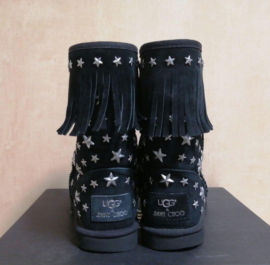 UGG×JIMMY CHOO スタッズ加工 ブラック ムートンブーツ 23