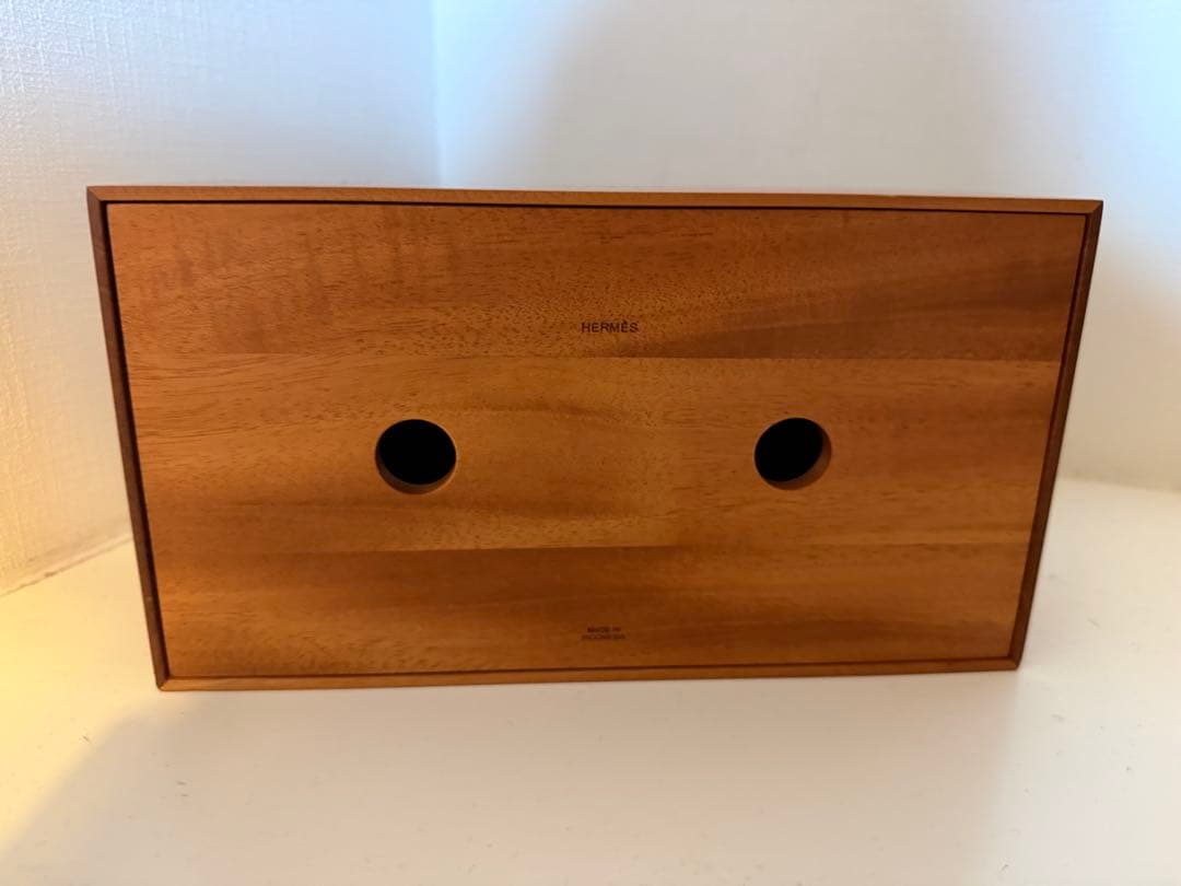 【美品】HERMÈS エルメス ティッシュケース ブラウン レザー