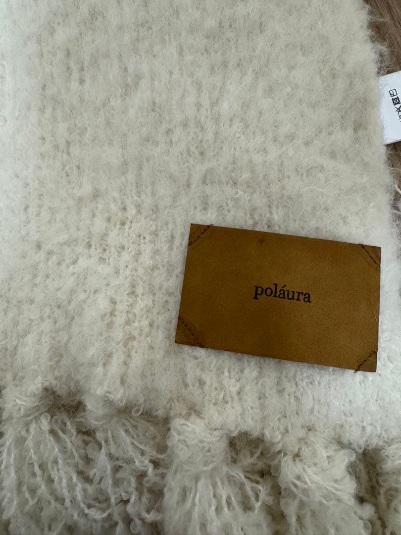 【polaura】ポローラ　マフラーセットオーバーサイズカーディガン　ホワイト