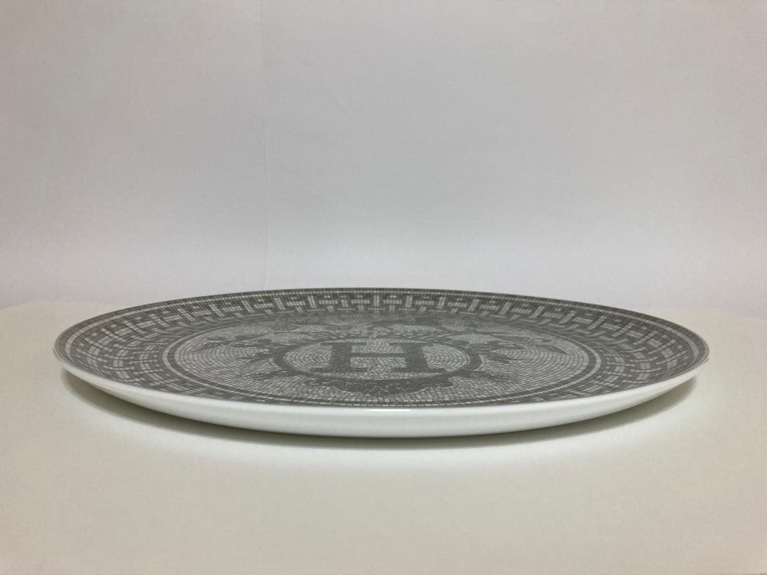 エルメス　HERMES食器　大皿プレートお皿　モザイク　プラチナ　タルトプレート