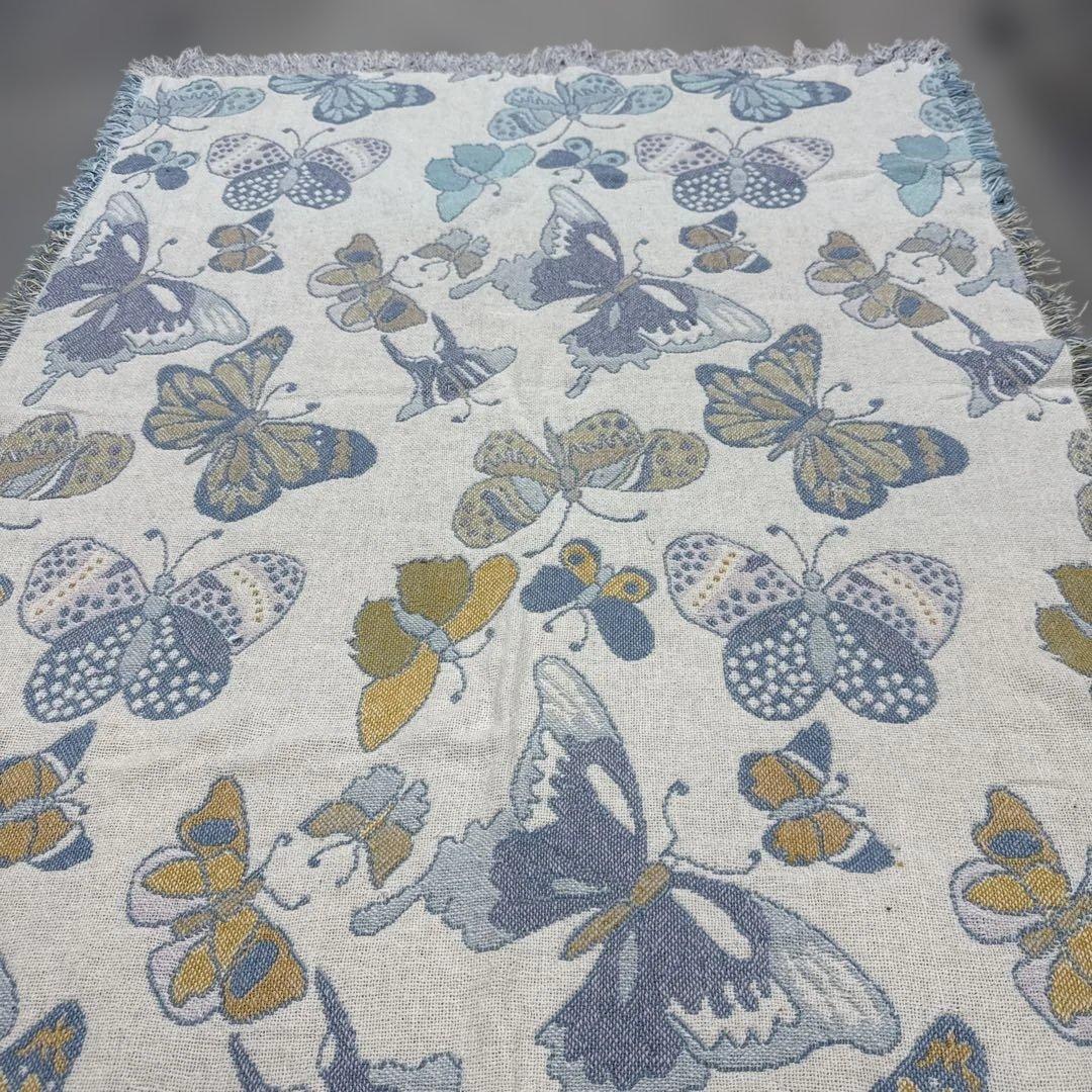 蝶々　マルチカバー　ソファーカバー　ヴィンテージラグ　150x115