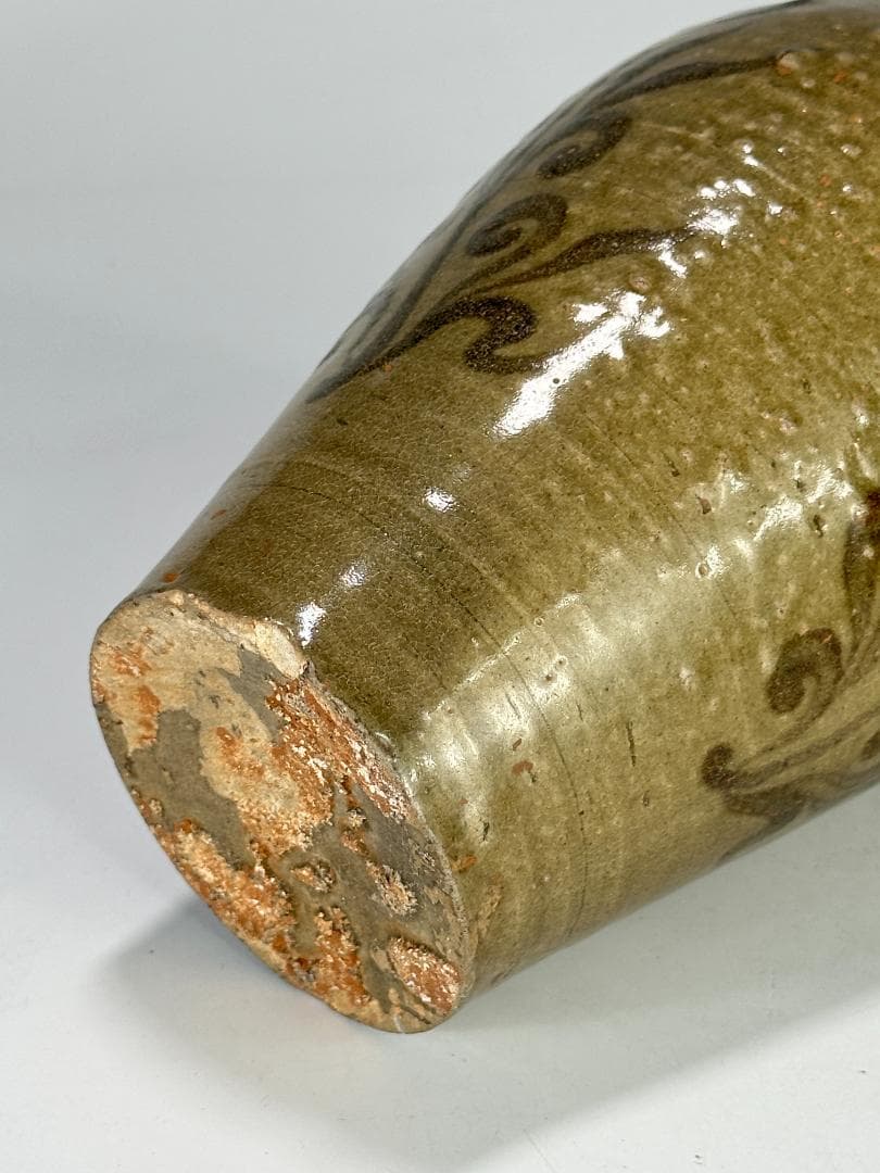 韓国美術　高麗～李朝時代　青磁　鉄絵唐草文　三獣頭壺　花瓶　時代物　古物