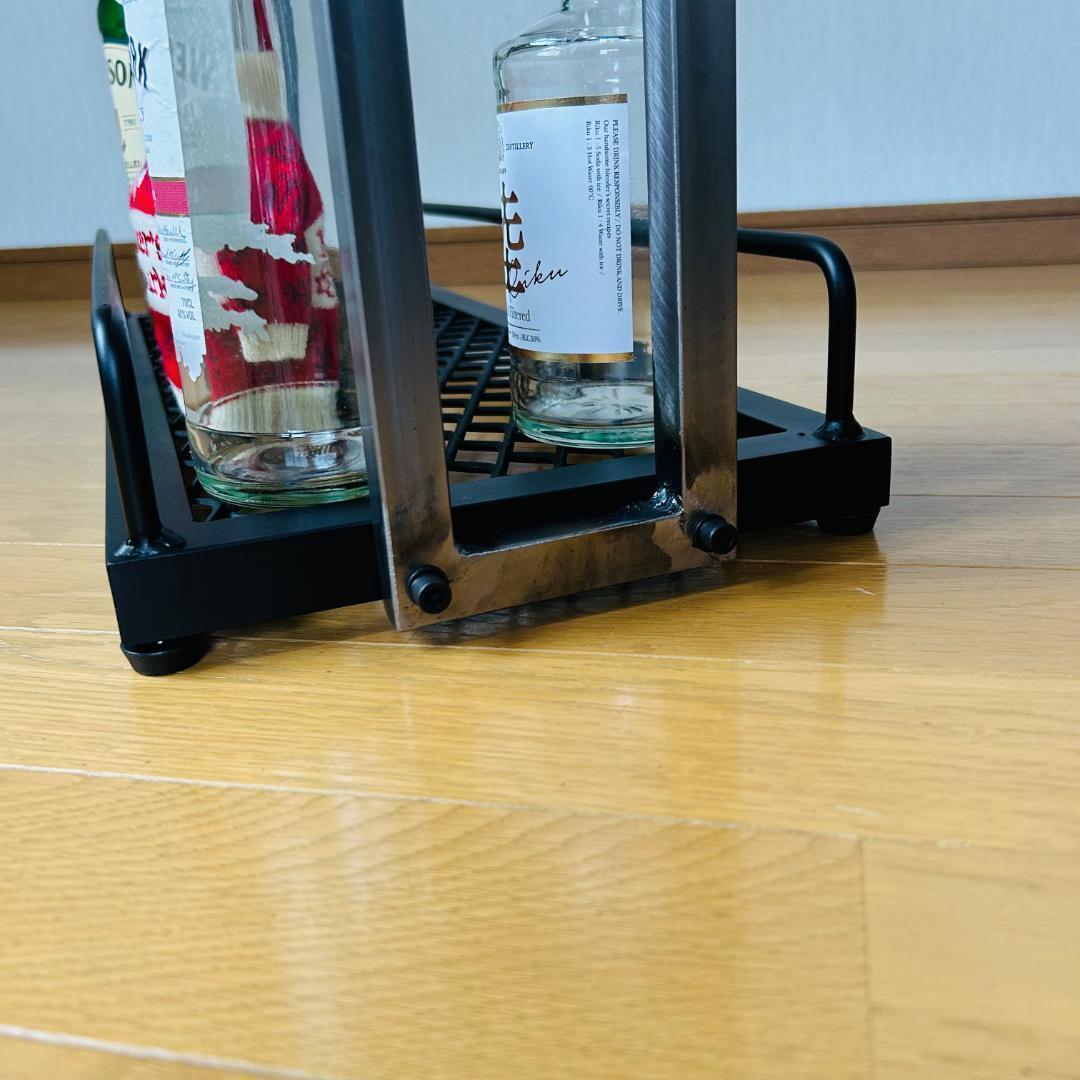 一点物　男前　インダストリアル　アイアンバーワゴン　ウィスキーラック　重厚溶接