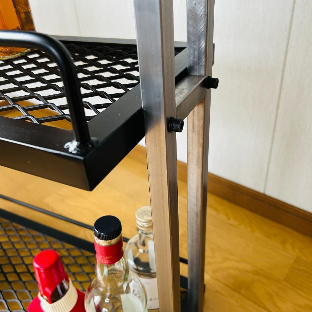 一点物　男前　インダストリアル　アイアンバーワゴン　ウィスキーラック　重厚溶接