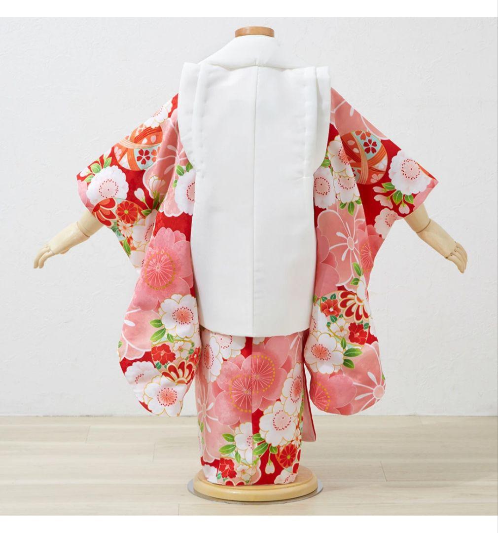 七五三 着物セット 花柄 赤 ピンク