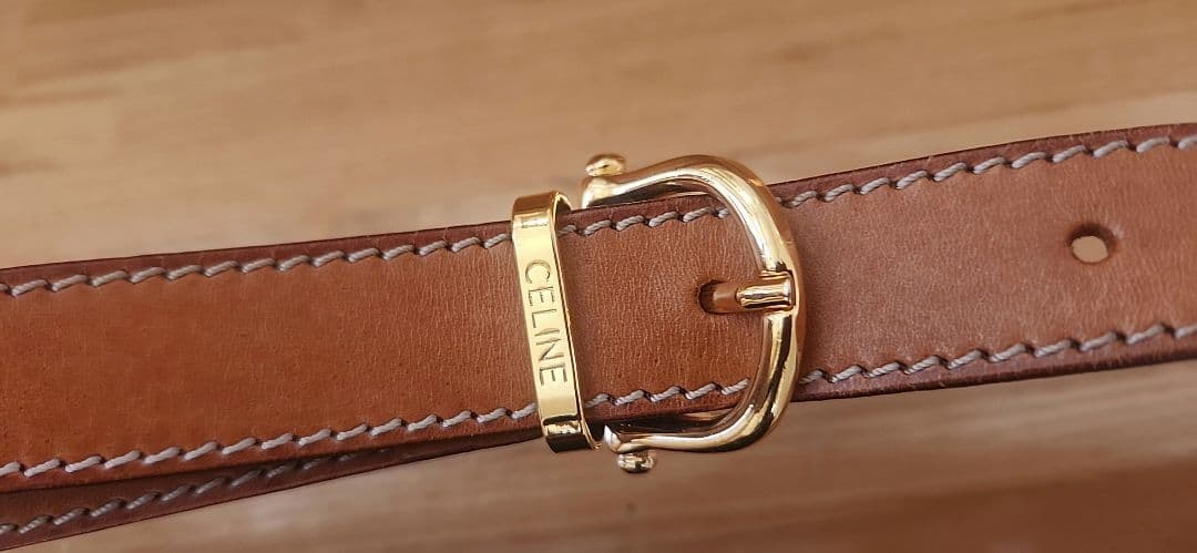 未使用【CELINE】マカダム柄　 巾着 ショルダー バッグ 　ヴィンテージ