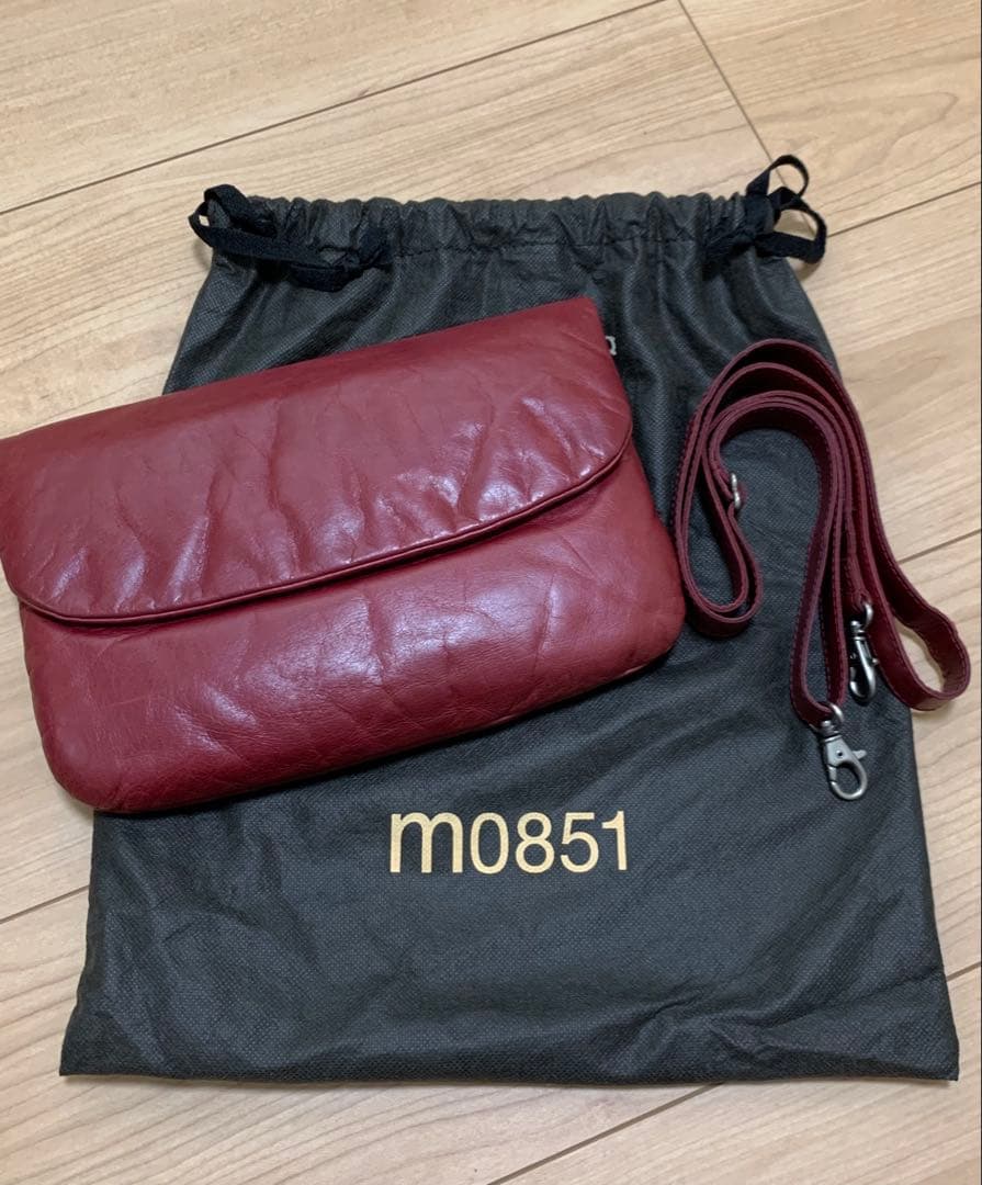 m0851 ショルダーバッグ　レッド　クラッチバッグ