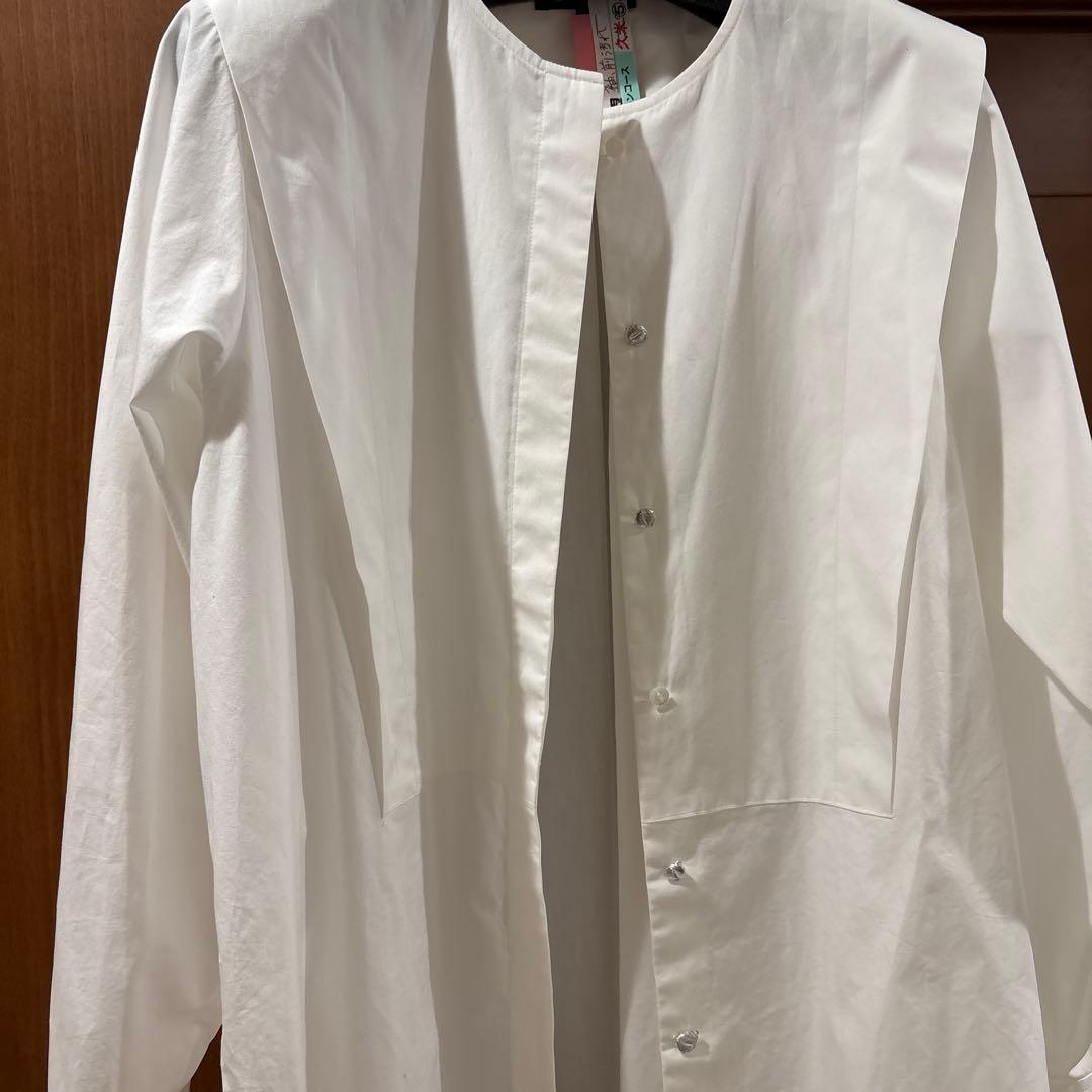 ドゥロワー　FALL2 コットンブザムノーカラーシャツ36