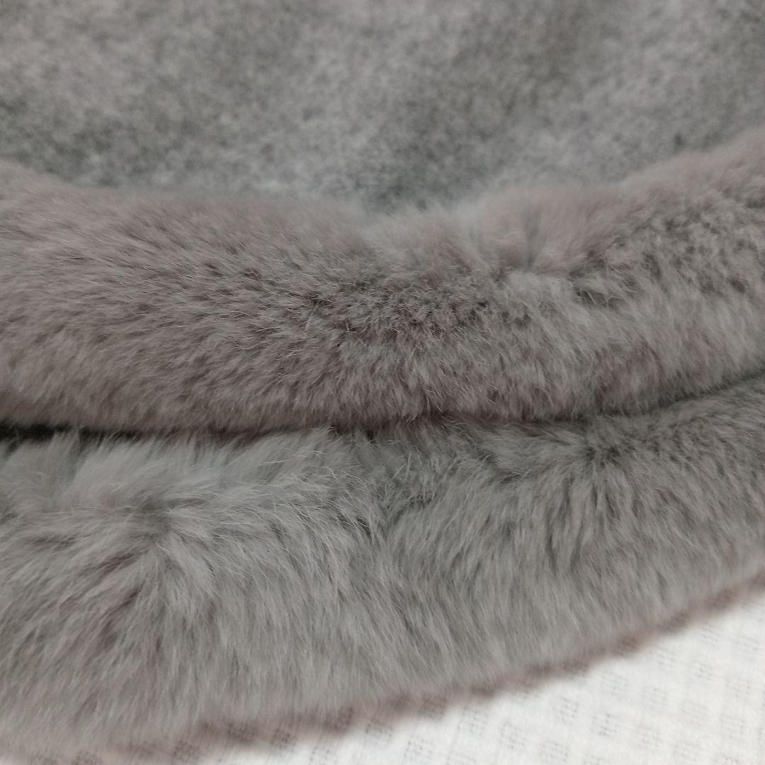 極美品 LANVIN グレー レッキスファーポンチョ ウール100％ ランバン