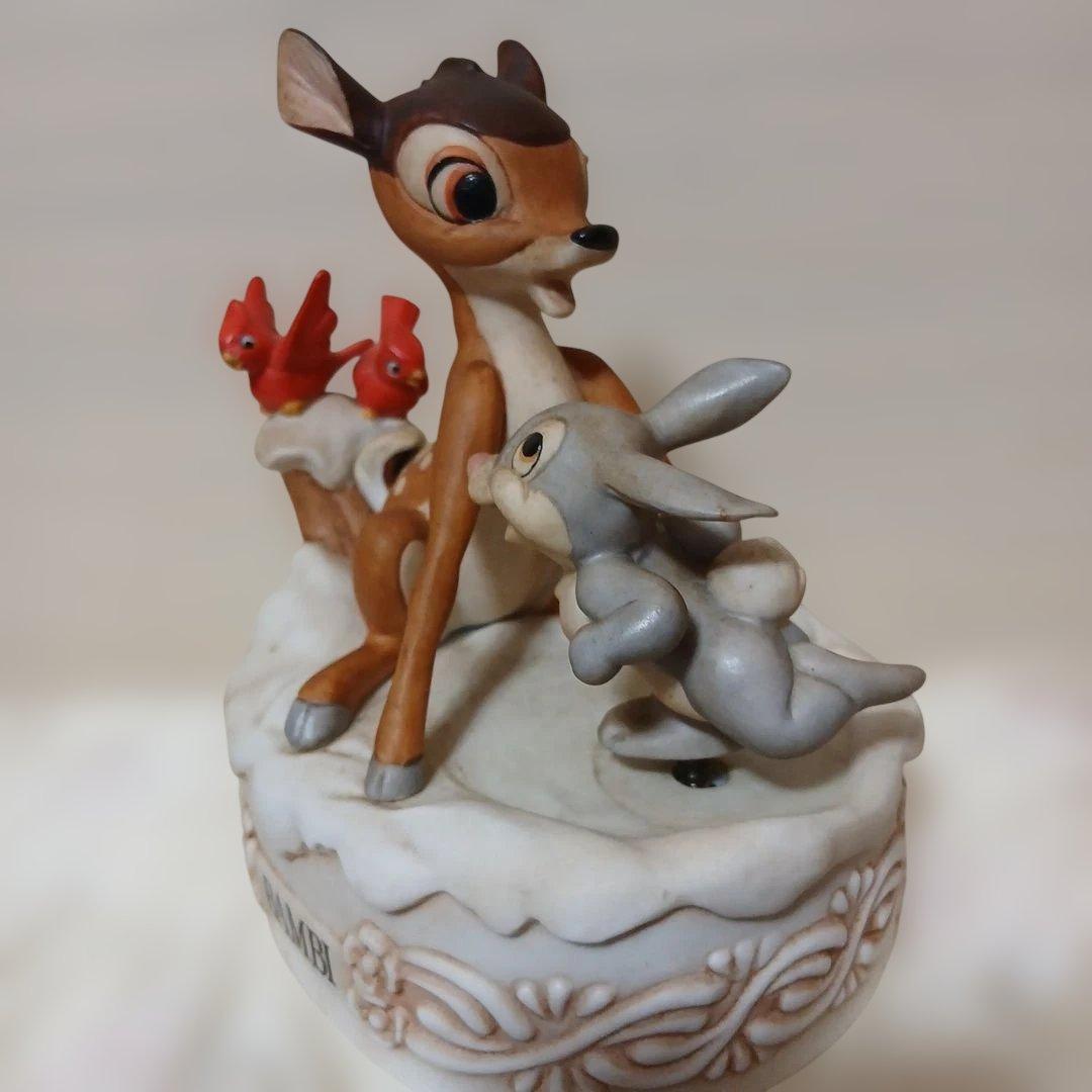 ディズニー　バンビ　オルゴール　置物
