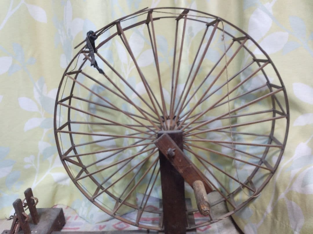 糸車 骨董品 アンティーク 昭和レトロ 和風インテリア品 現地受渡