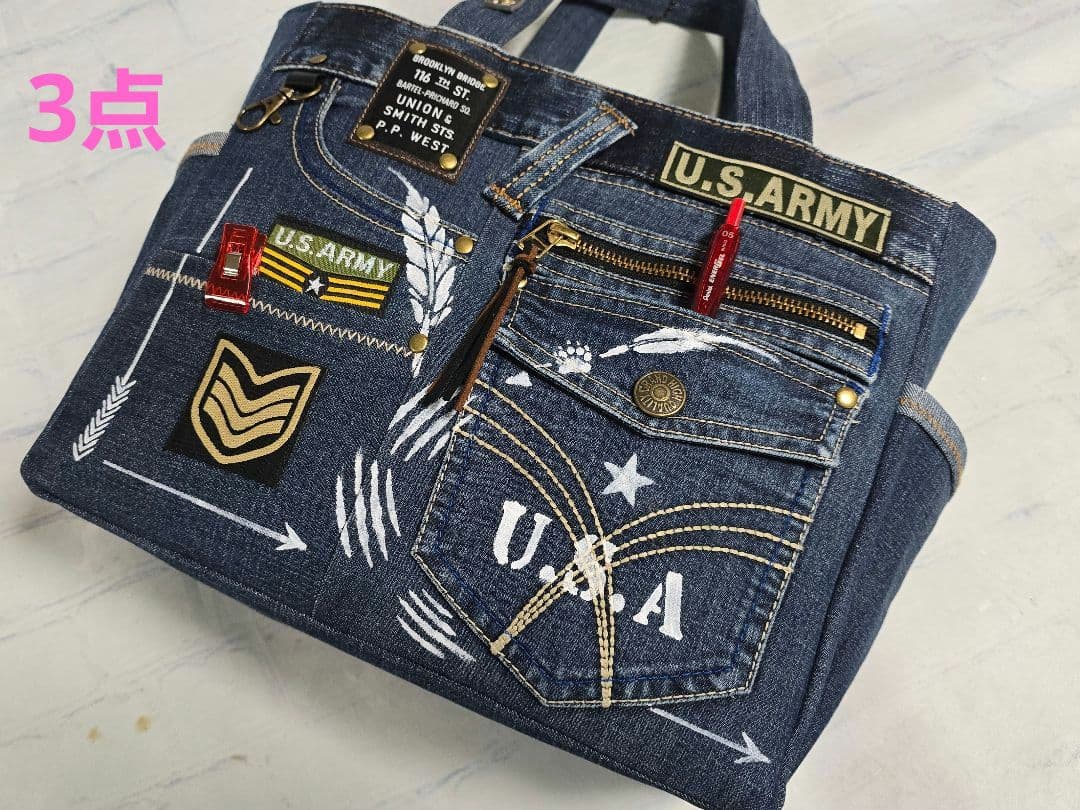 デニムリメイクトートバッグ大きめ ＆サコッシュ 4点 専用