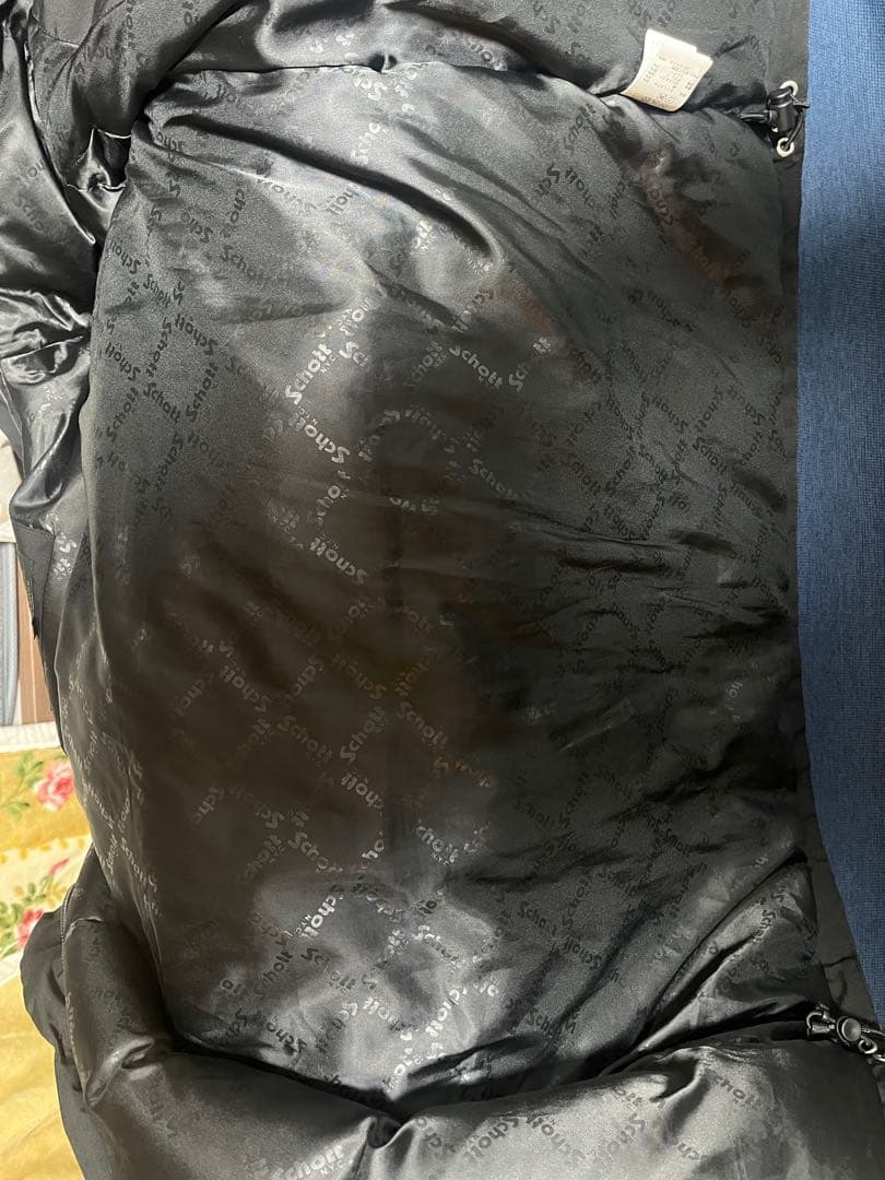 SCHOTT DOWN ブラックダウンジャケット Lサイズ