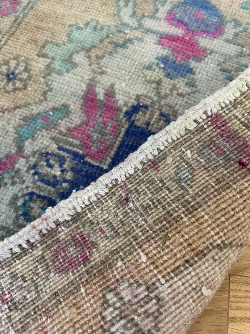 トライバルデザイン ウールラグ 約50×103cm ヴィンテージラグ