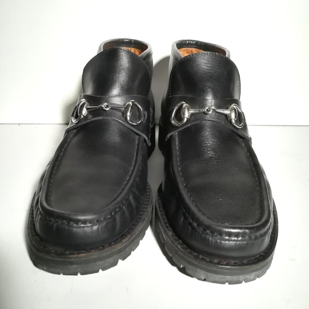 d0370 良品 CUCCI ホースビット ブーツ 41E 黒 ブラック 革靴