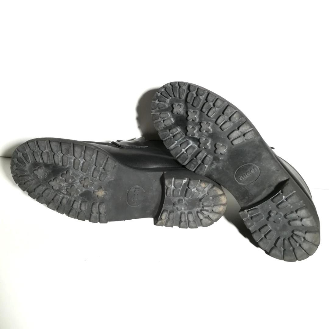 d0370 良品 CUCCI ホースビット ブーツ 41E 黒 ブラック 革靴