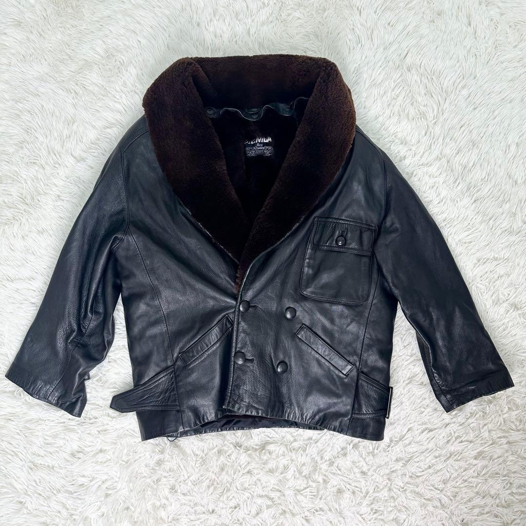 ✨超高級✨ EMBA スペインラムレザー ジャケット ファー 本革 ヴィンテージ