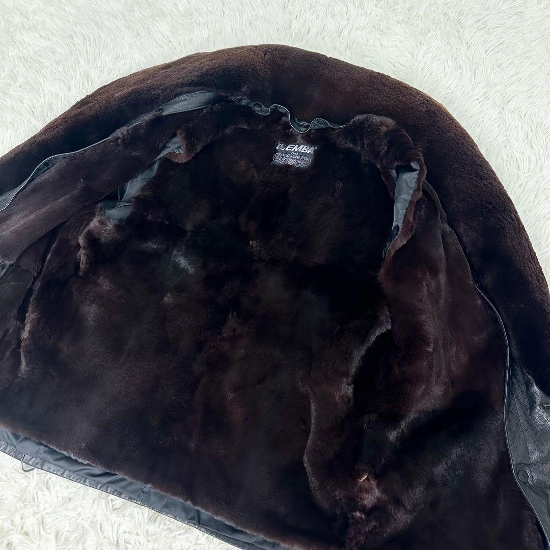 ✨超高級✨ EMBA スペインラムレザー ジャケット ファー 本革 ヴィンテージ
