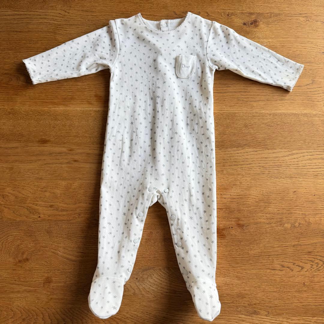 【箱あり】babyDior 星柄ロンパース＆帽子セット