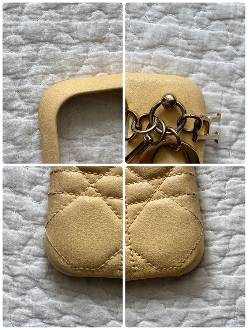 美品 ディオール Lady Dior iPhone 14Pro イエロー