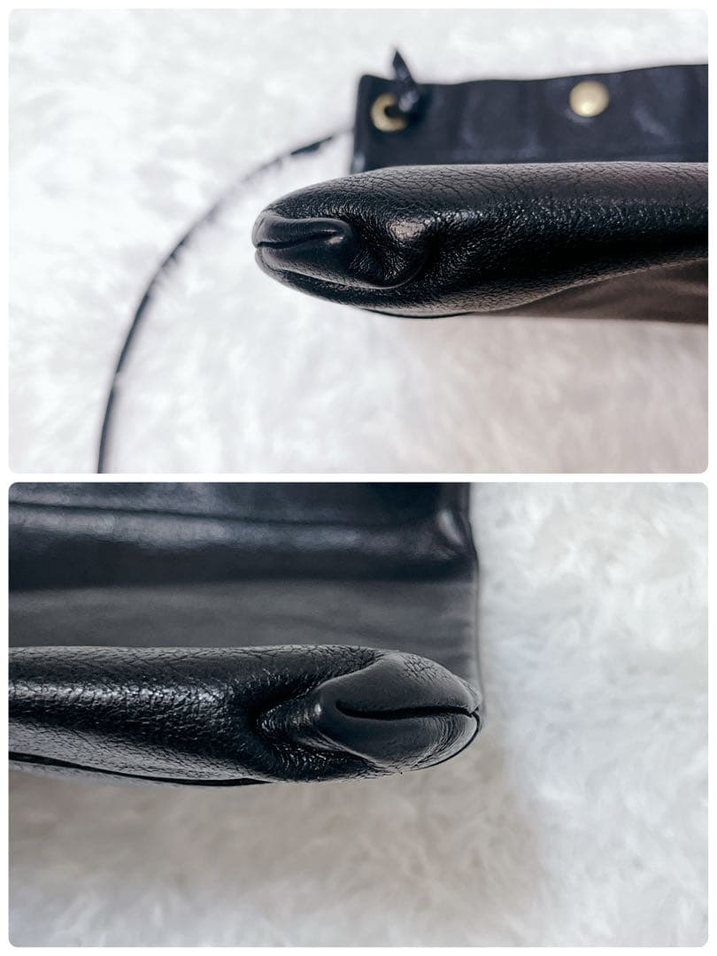 美品✨現行タグ イルビゾンテ クロスボディ バッグ サコッシュ レザー ブラック