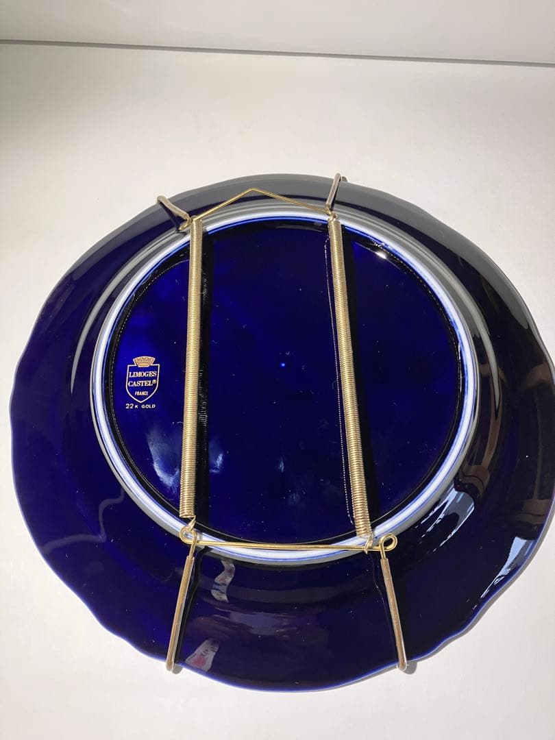 飾り皿　リモージュ 焼　22K GOLD フラワー　25cm 装飾皿