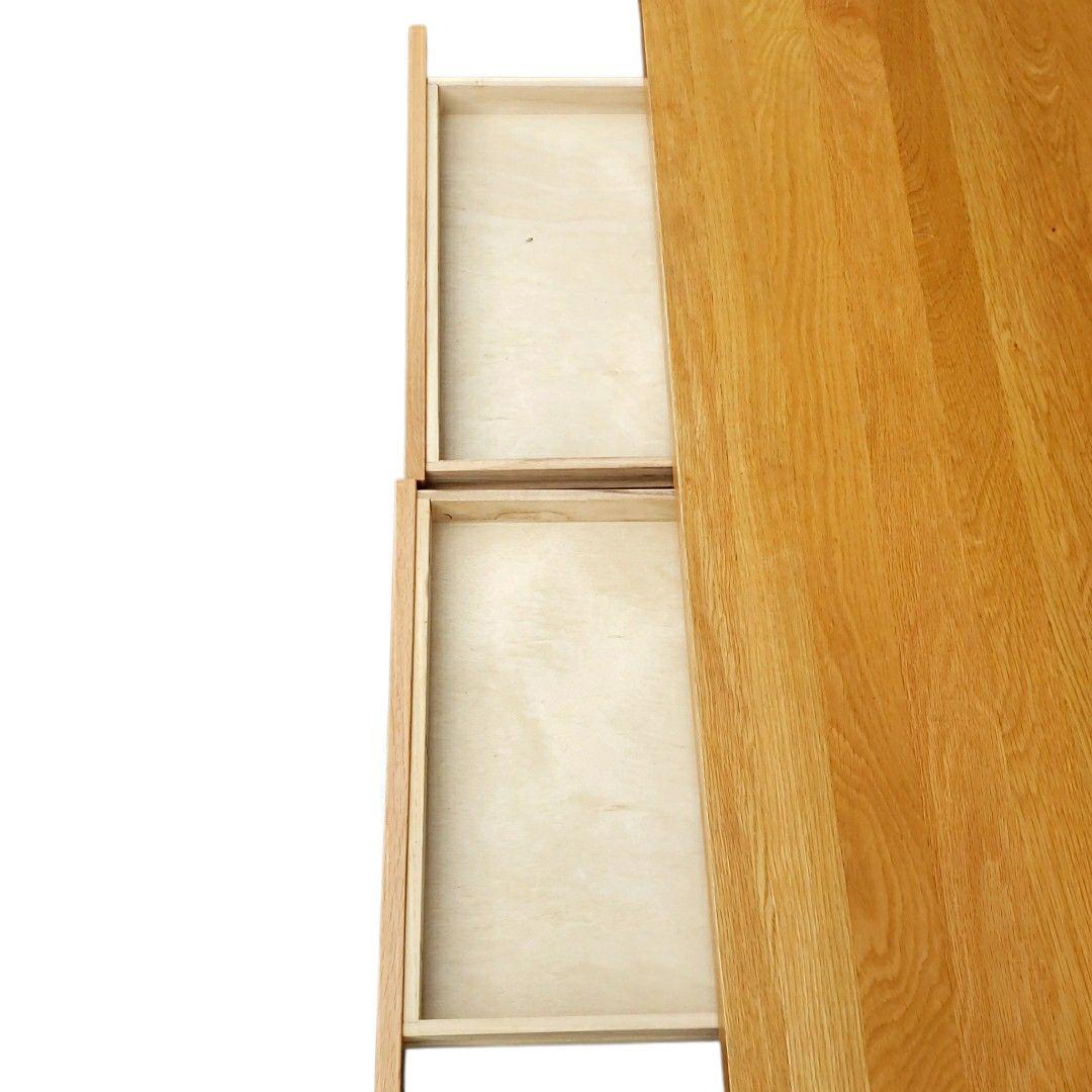 無印良品 木製ローテーブル 引出付 オーク材 ナチュラル 無垢材 文机 デスク